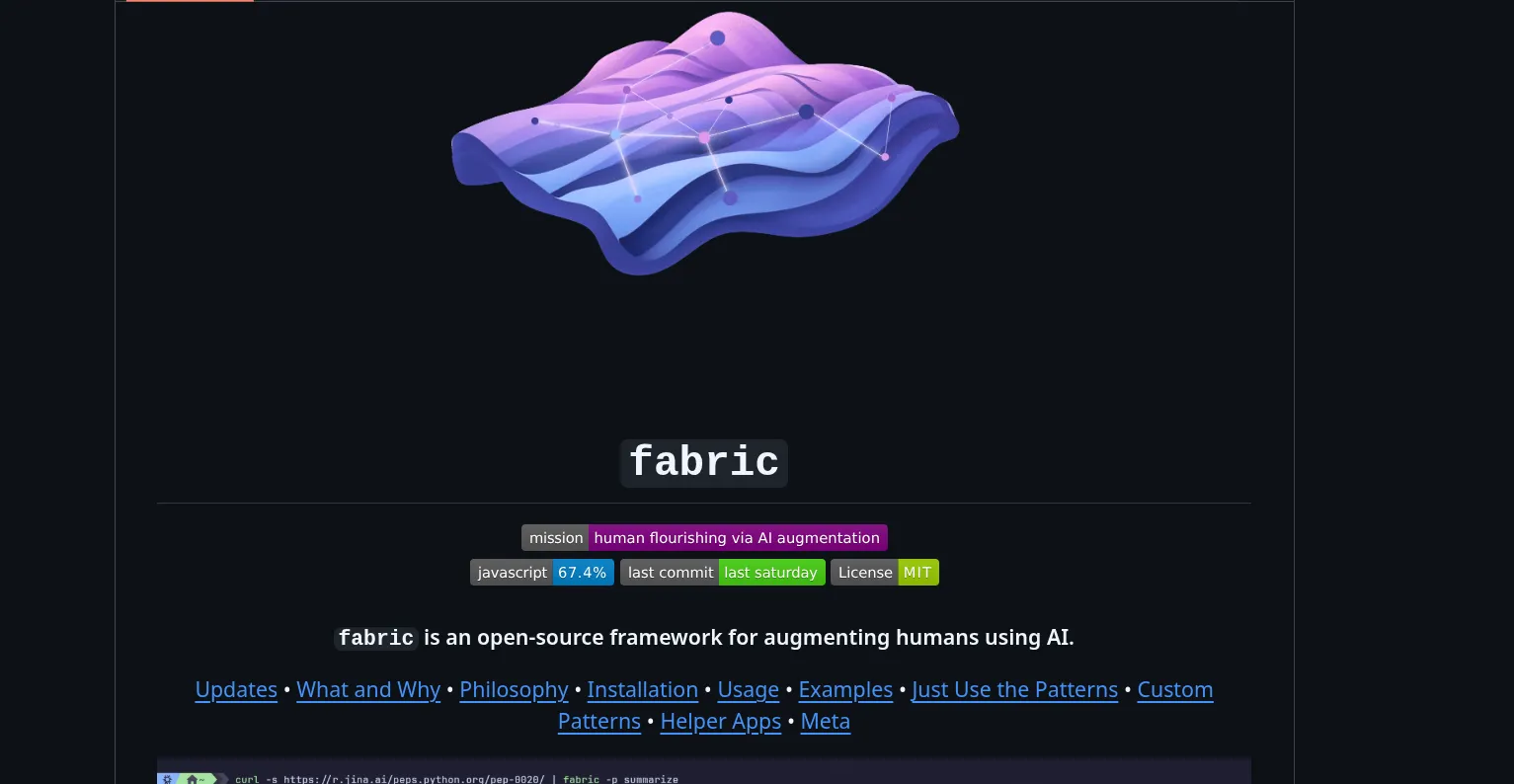 fabric ai project github repo screenshot