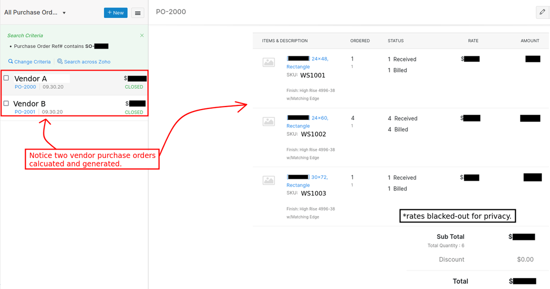 Zoho Books Purchase Order Screen